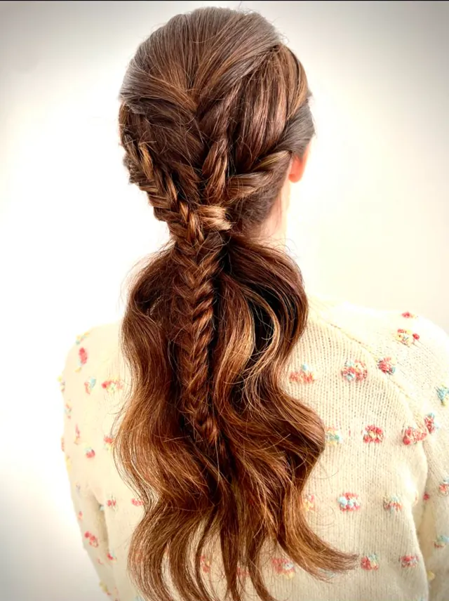 Coleta con trenza de espiga